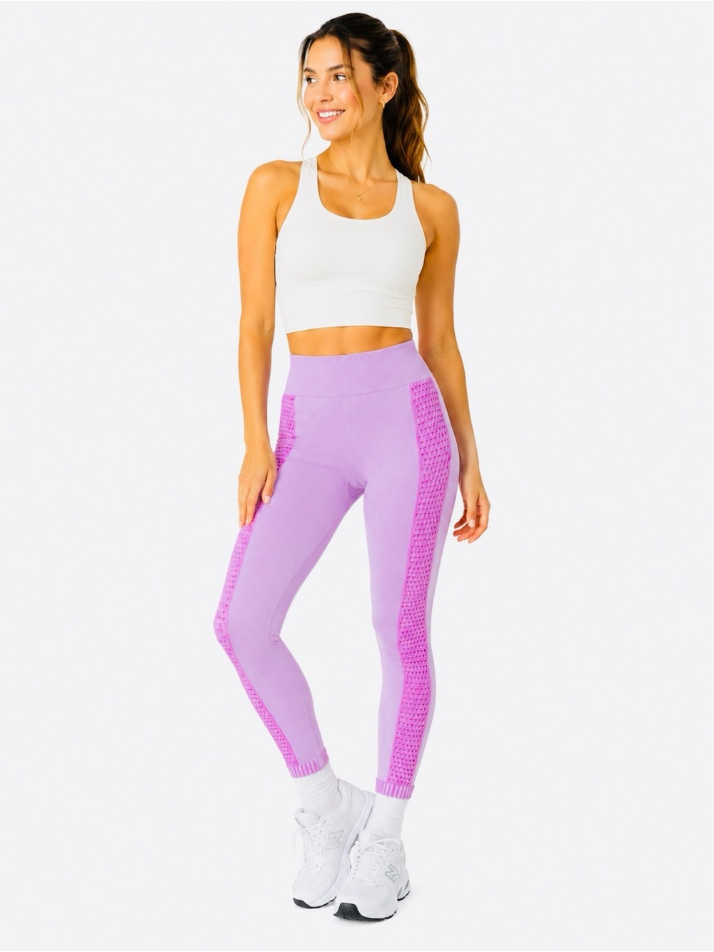 Forever 21 Lavender High-Waist Seam Detail Leggings size S